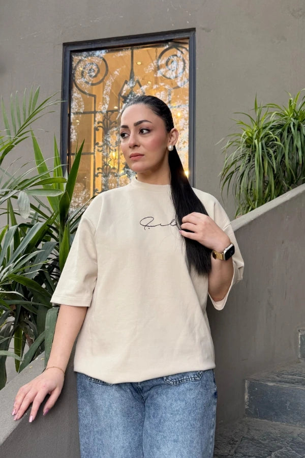Timeless Beige Unisex Oversized T-Shirt