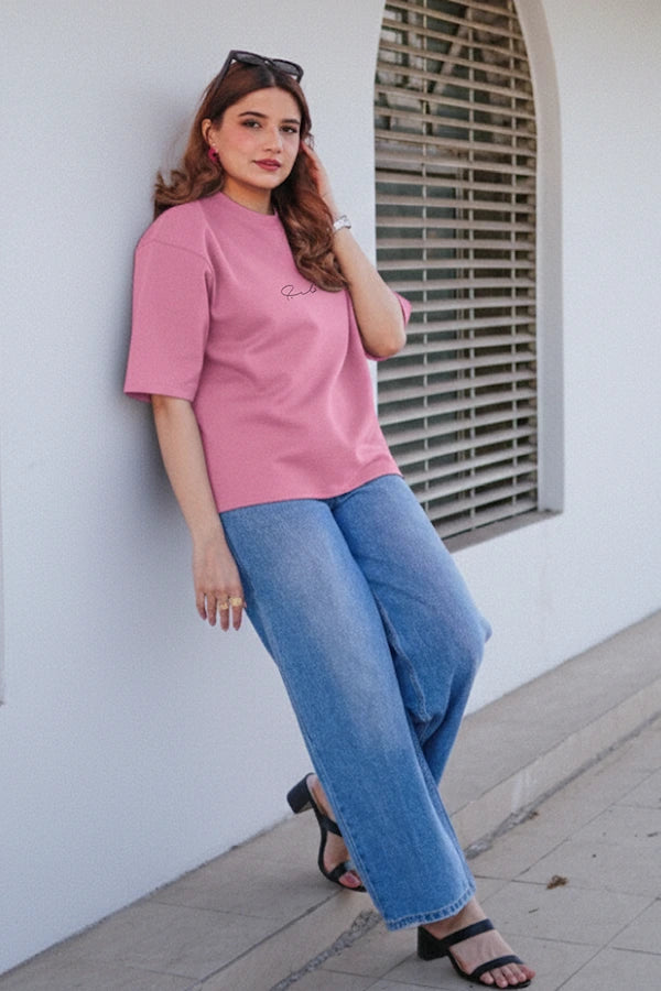 Pink Unisex Oversized T-Shirt